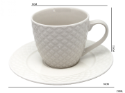 FILIŻANKA ZE SPODKIEM BIAŁA 210ML