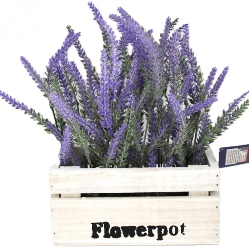 KWIAT SZTUCZNY W SKRZYNCE LAWENDA 25CM