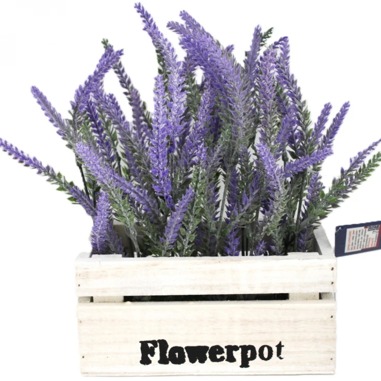 KWIAT SZTUCZNY W SKRZYNCE LAWENDA 25CM