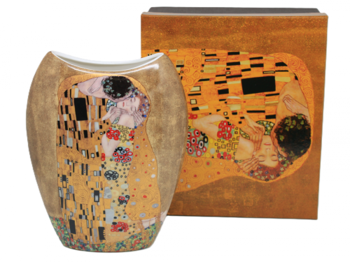PORCELANOWY WAZON KLIMT POCAŁUNEK  20CM