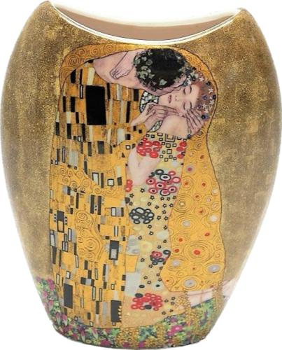 PORCELANOWY WAZON KLIMT POCAŁUNEK  20CM