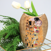 PORCELANOWY WAZON KLIMT POCAŁUNEK  20CM