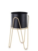 KWIETNIK OSŁONKA METALOWA CZARNO ZŁOTA 23CM