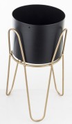 KWIETNIK OSŁONKA METALOWA CZARNO ZŁOTA 23CM