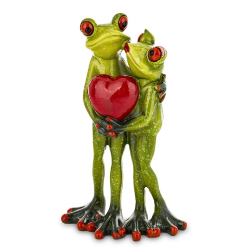 FIGURKA - ŻABY ZAKOCHANE PARA Z SERCEM 16CM