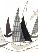 DEKORACJA ŚCIENNA STATKI ŻAGLÓWKI  66x109x4CM