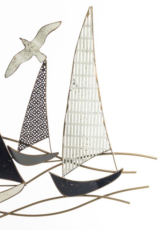 DEKORACJA ŚCIENNA STATKI ŻAGLÓWKI  66x109x4CM
