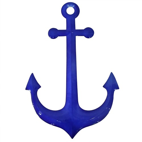 DEKORACJA ŚCIENNA NIEBIESKA KOTWICA 48x32,5x2cm