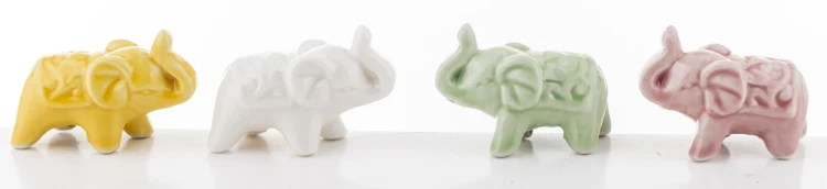 SŁOŃ SŁONIK CERAMICZNY MINI ZIELONY 3x4,5x2cm