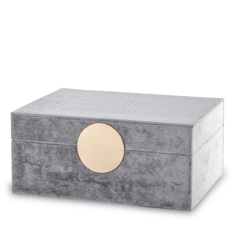 SZKATUŁKA NA BIŻUTERIĘ SZARA 9,5x21x14 cm