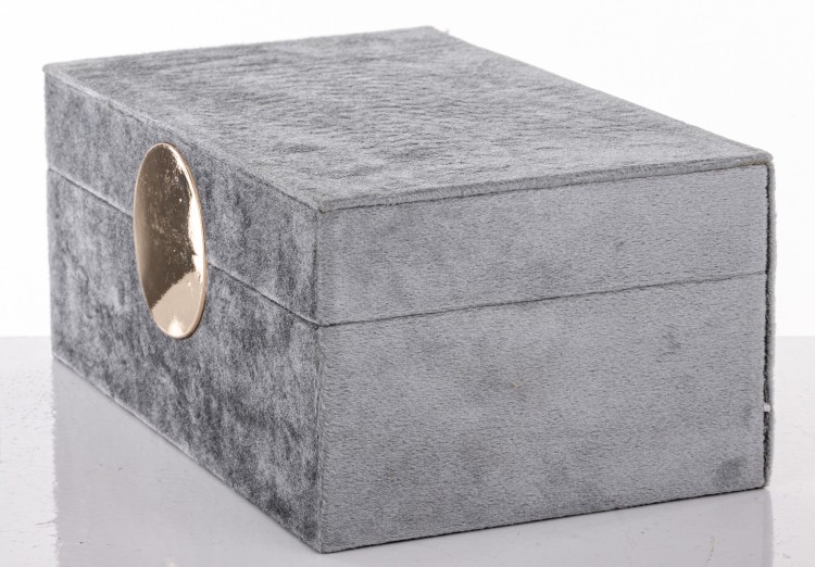 SZKATUŁKA NA BIŻUTERIĘ SZARA 9,5x21x14 cm