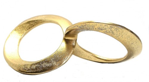 FIGURKA METALOWA DUŻE OBRĄCZKI ZŁOTE NIESKOŃCZONOŚĆ