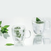 2 SZKLANKIz żaroodpornego szkła borokrzemowego odpornego na wahania temperatury oraz zarysowania