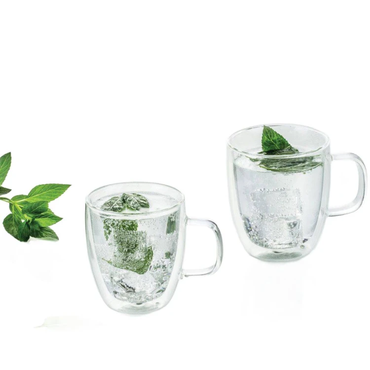 2 SZKLANKI z żaroodpornego szkła borokrzemowego odpornego na wahania temperatury oraz zarysowania