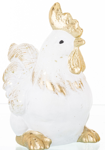 FIGURKA KOGUT BIAŁO-ZŁOTY 14,5x9x14