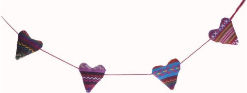 GIRLANDA MATERIAŁOWA  SERDUSZKA 114cm