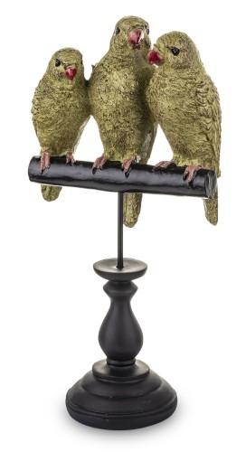 FIGURKA TRZY PAPUGI NA PODSTAWIE 32CM