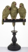FIGURKA TRZY PAPUGI NA PODSTAWIE 32CM