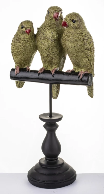 FIGURKA TRZY PAPUGI NA PODSTAWIE 32CM