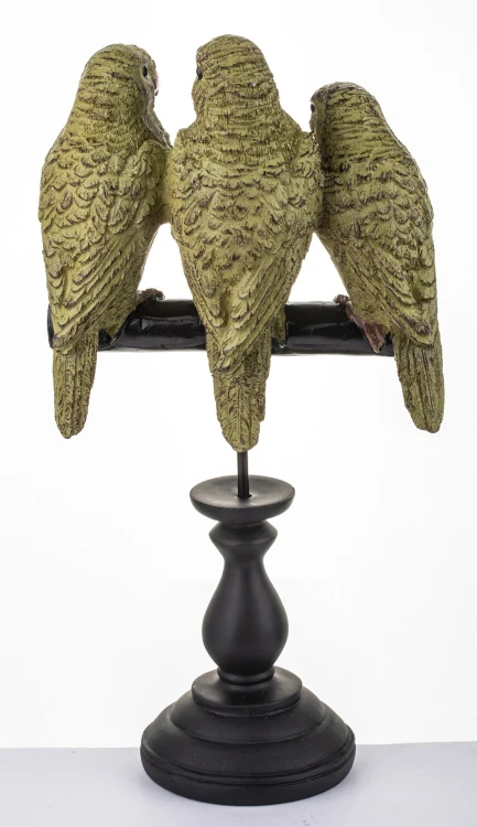 FIGURKA TRZY PAPUGI NA PODSTAWIE 32CM - TYŁ