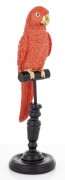 FIGURKA PAPUGA CZERWONA NA PODSTAWIE 30,5CM