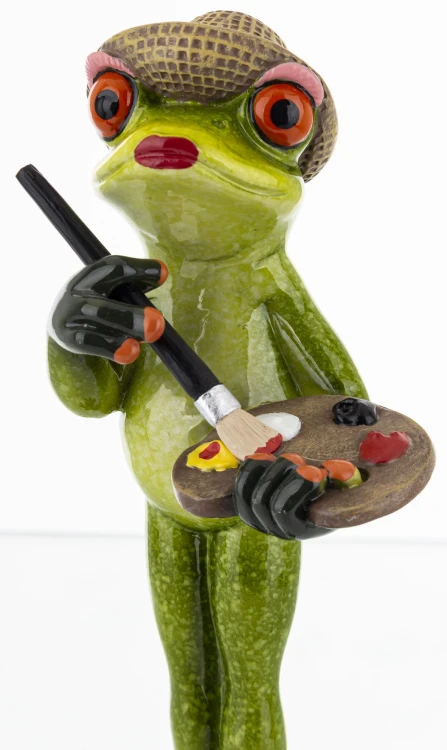 FIGURKA - ŻABA MALARKA ARTYSTKA 16CM