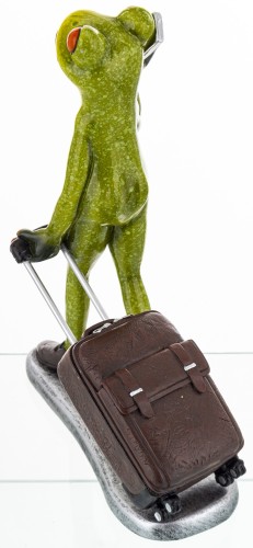 FIGURKA - ŻABA PODRÓŻNK Z WALIZKĄ 18CM