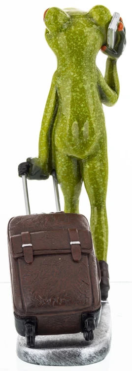 FIGURKA - ŻABA PODRÓŻNK Z WALIZKĄ 18CM