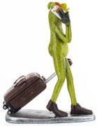 FIGURKA - ŻABA PODRÓŻNK Z WALIZKĄ 18CM