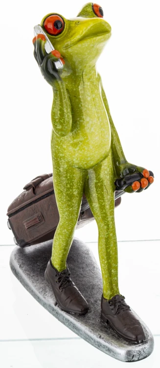 FIGURKA - ŻABA PODRÓŻNK Z WALIZKĄ 18CM