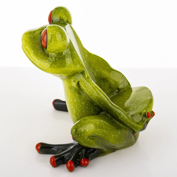 FIGURKA ŻABA STOJAK NA BUTELKĘ 15x15,5x14CM