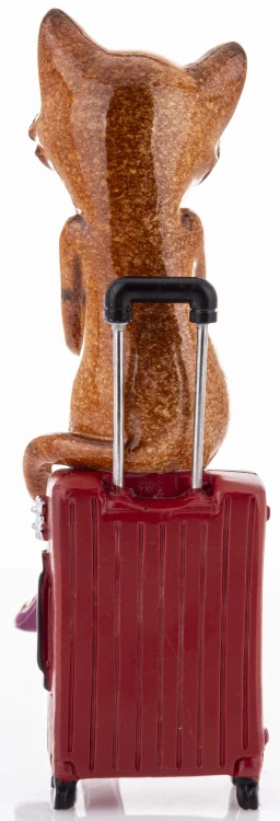 FIGURKA KOT NA WALIZCE PODRÓŻNICZKA 17CM