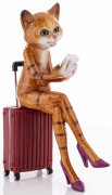 FIGURKA KOT NA WALIZCE PODRÓŻNICZKA 17CM