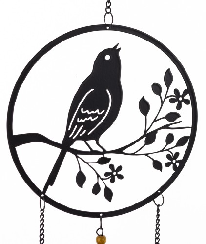 WISZĄCA DEKORACJA ŚCIENNA METAL ŁAPACZ SNÓW 74X18CM