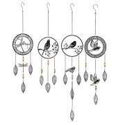 WISZĄCA DEKORACJA ŚCIENNA METAL ŁAPACZ SNÓW 74X18CM