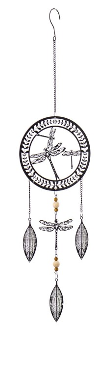 WISZĄCA DEKORACJA ŚCIENNA METAL ŁAPACZ SNÓW 82x18CM