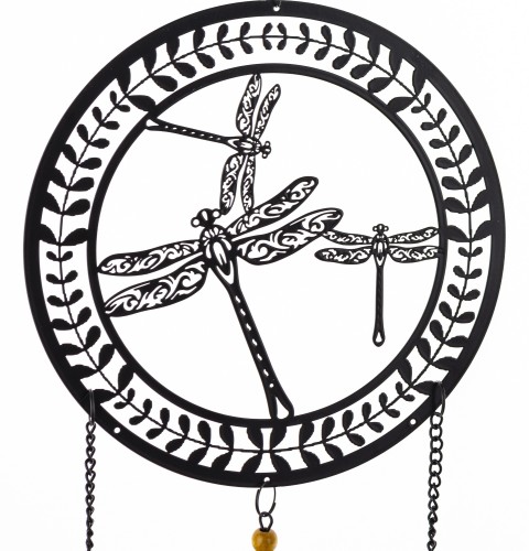 WISZĄCA DEKORACJA ŚCIENNA METAL ŁAPACZ SNÓW 82x18CM