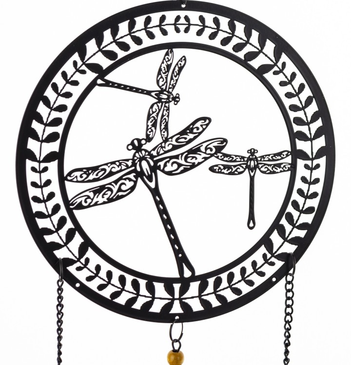 WISZĄCA DEKORACJA ŚCIENNA METAL ŁAPACZ SNÓW 82x18CM