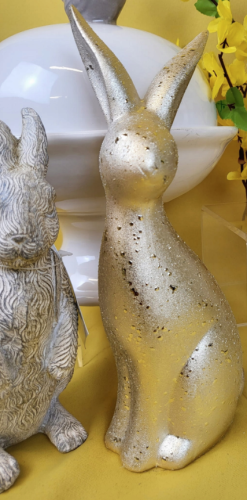 ZAJĄC KRÓLIK CERAMICZNY ZŁOTY 20cm