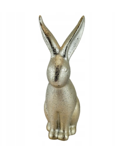 CERAMICZNY KRÓLIK ZŁOTY 18cm