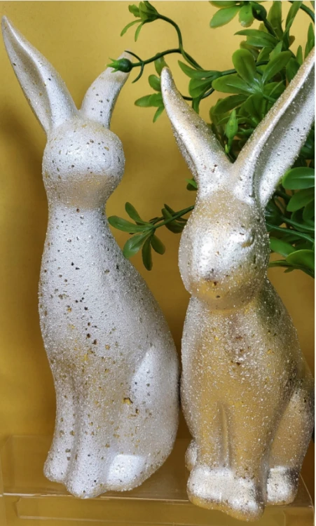 CERAMICZNY KRÓLIK ZŁOTY 18cm