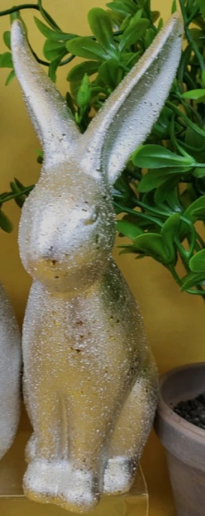 CERAMICZNY KRÓLIK ZŁOTY 18cm