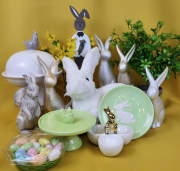 CERAMICZNY KRÓLIK ZŁOTY 18cm