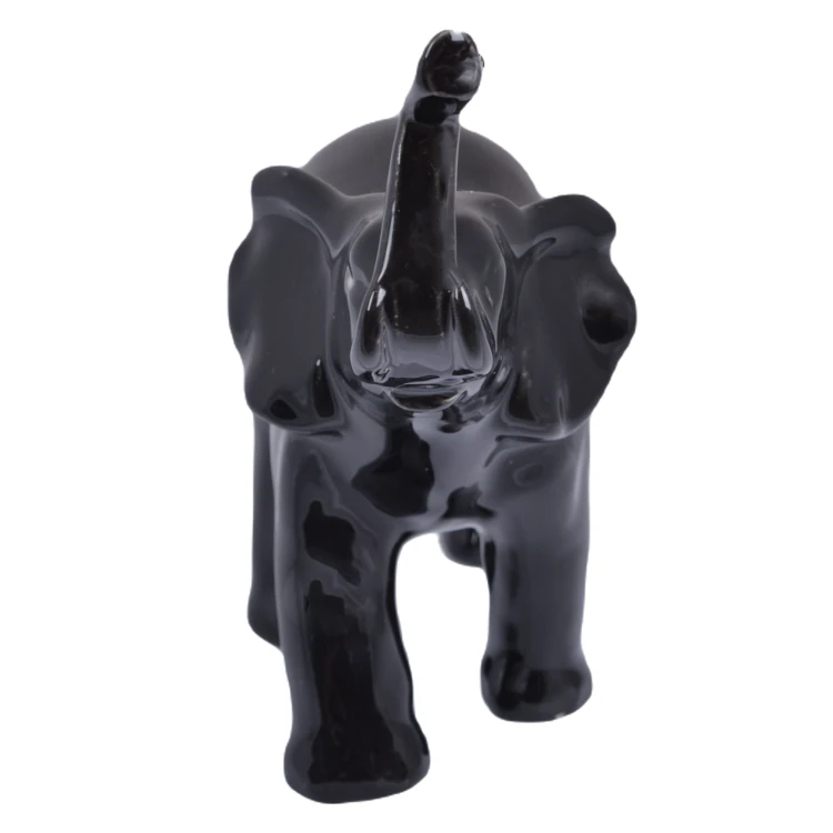 FIGURKA CERAMICZNA SŁOŃ CZARNY DUŻY 19cm