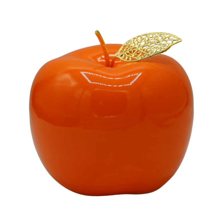 JABŁKO POMARAŃCZOWE Z METALOWYM OGONKIEM 12CM