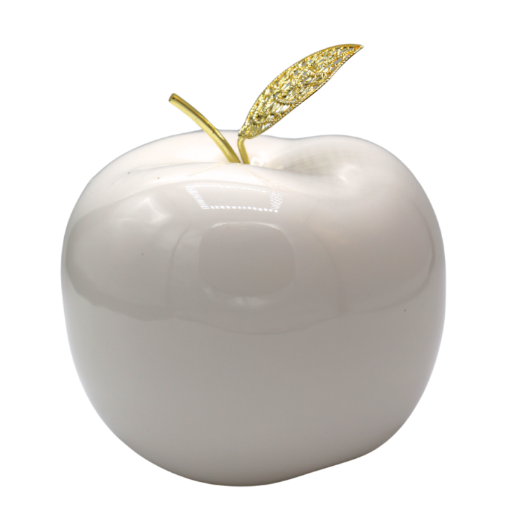 JABŁKO BIAŁE Z METALOWYM OGONKIEM 12CM