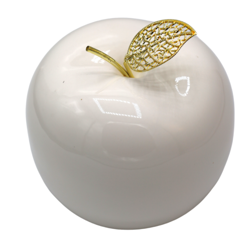 JABŁKO BIAŁE Z METALOWYM OGONKIEM 12CM