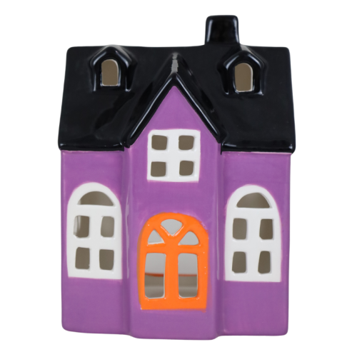 FIOLETOWY DOMEK NA T-LIGHTY 10,7x8,8x14,3 cm