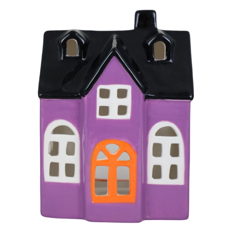 FIOLETOWY DOMEK NA T-LIGHTY 10,7x8,8x14,3 cm