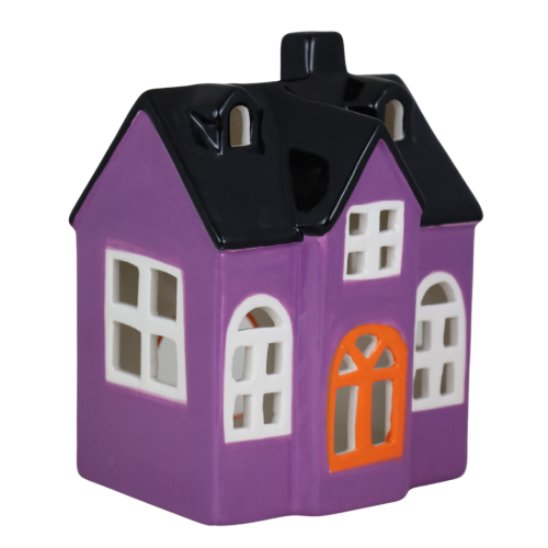 FIOLETOWY DOMEK NA T-LIGHTY 10,7x8,8x14,3 cm